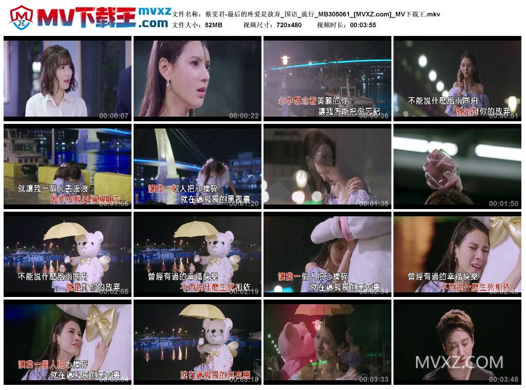 蔡雯君-最后的疼爱是放弃_国语_流行_MB305061